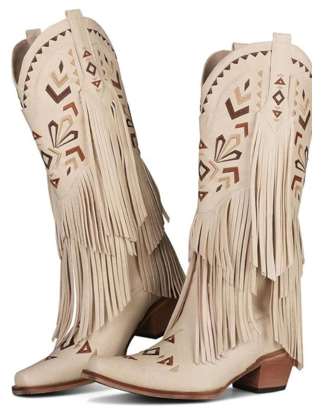 Women's Cowgirl Boots Knee High Fringe Boots